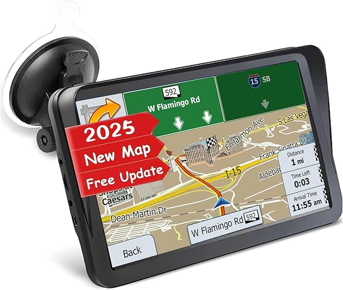 GPS Navigator for Car Truck RV - 9 Inch HD Navigation System with 2025 Maps, Speed Alert, Red Light Warning, Custom Truck ...