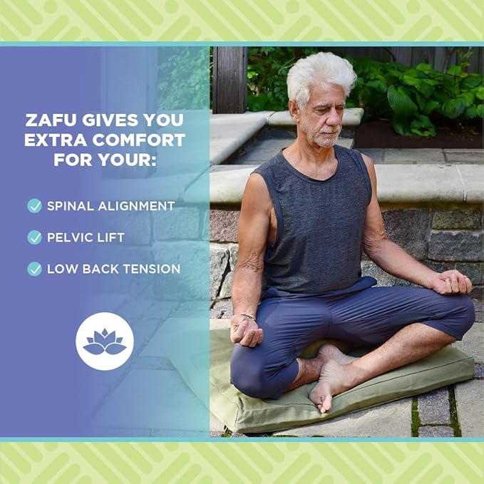BEAN PRODUCTS Zafu Meditation Pillows for Sitting on Floor, Yoga Cushion, Cotton/Buckwheat fill Yoga Pillow, Zafu Meditation Cushion, Zen Kneeling Prayer Pad- MADE IN USA - 14" ROUND - RED
