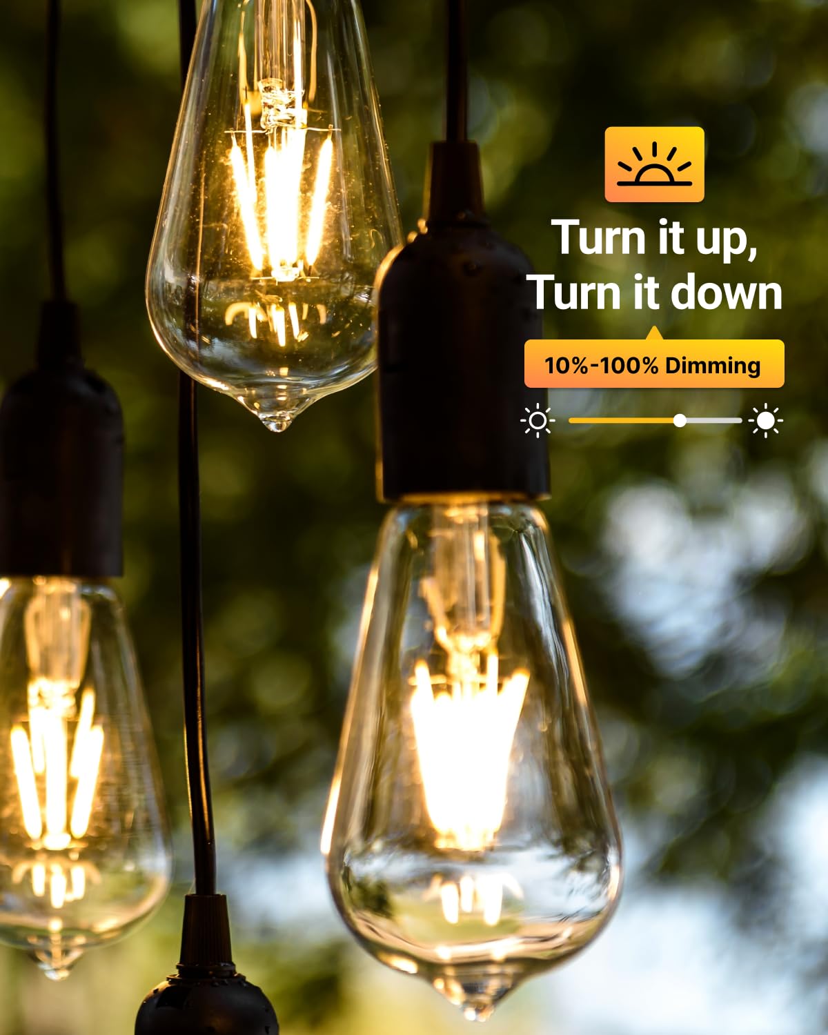 Sunco Dusk to Dawn Lights Bulb Outdoor, ST64 Edison Style Automatic Light Sensing Bulbs, 800 LM, 7W (60W Equivalent), ST19, 3000K Warm White, E26 Base UL 4 Pack