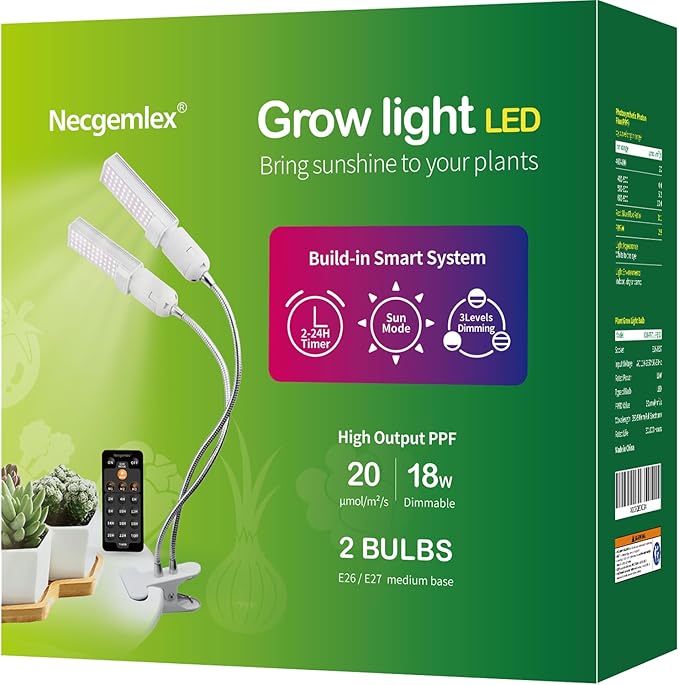 Smart LED Grow Lights for Indoor Plants - Real Time Sunlight Brightness Simulation, Full Spectrum Grow Light with 2-24 Hours Timer, Auto on/Off, Independent Control Dual Heads, Dimmable