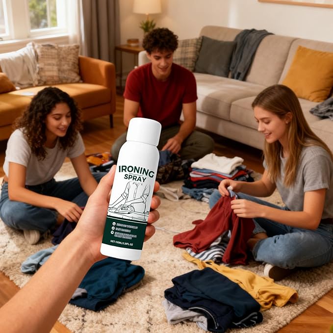 Ironing Spray, Anti Static Mist, 4x14cm, Clothes Iron Spray, Fabric Starch Liquid, No Flaking No Clogging, SmoothFinish Vapor, for Cotton Linen Polyester Wool Silk Home Travel Business