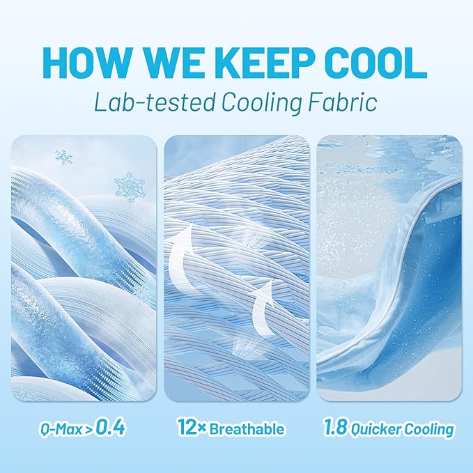 Cozy Bliss Premium Cooling Sheet Set Full Size, Q-Max>0.4, 3PCS No Flat Sheet with 2 Pillowcases, Breathable Fitted Sheet for Hot Sleepers & Night Sweats, Deep Pocket Up to 18 Inches, Light Mint Green