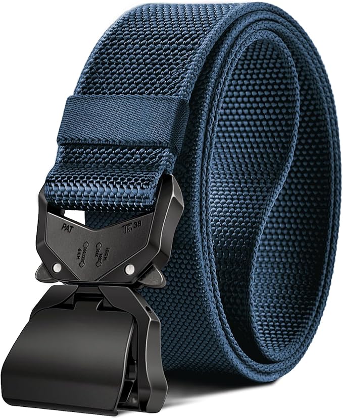 Men's Tactical Belt,Military Rigger Elastic Nylon Belt fo Gift Men Work Heavy Duty 1.5",QUICK RELEASE