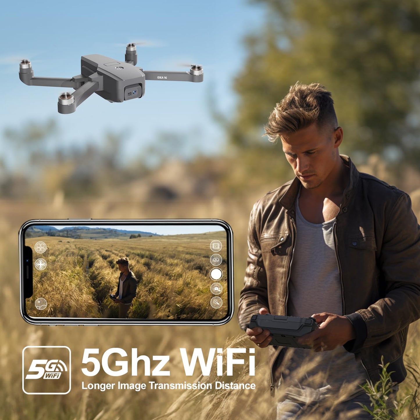 TTROARDS 16P Brushless Motor Drone with 1080p Camera for Adults 5G Wifi Adjustable Lens One Touch Takeoff/Landing Altitude Hold Mini Foldable Drone with 2 Batteries RC Quadcopter Toys Gift for