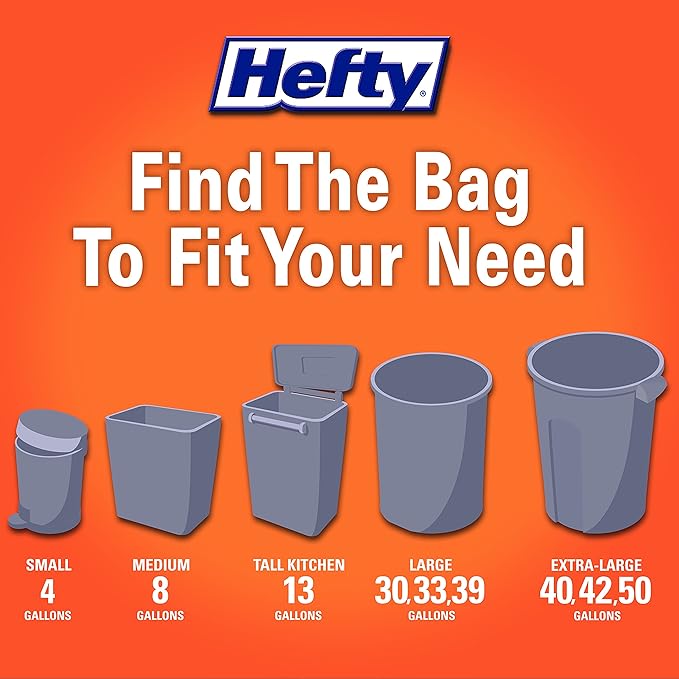 Hefty Flap Tie Small Trash Bags - Clean Burst, 26 Count, Pack of 12