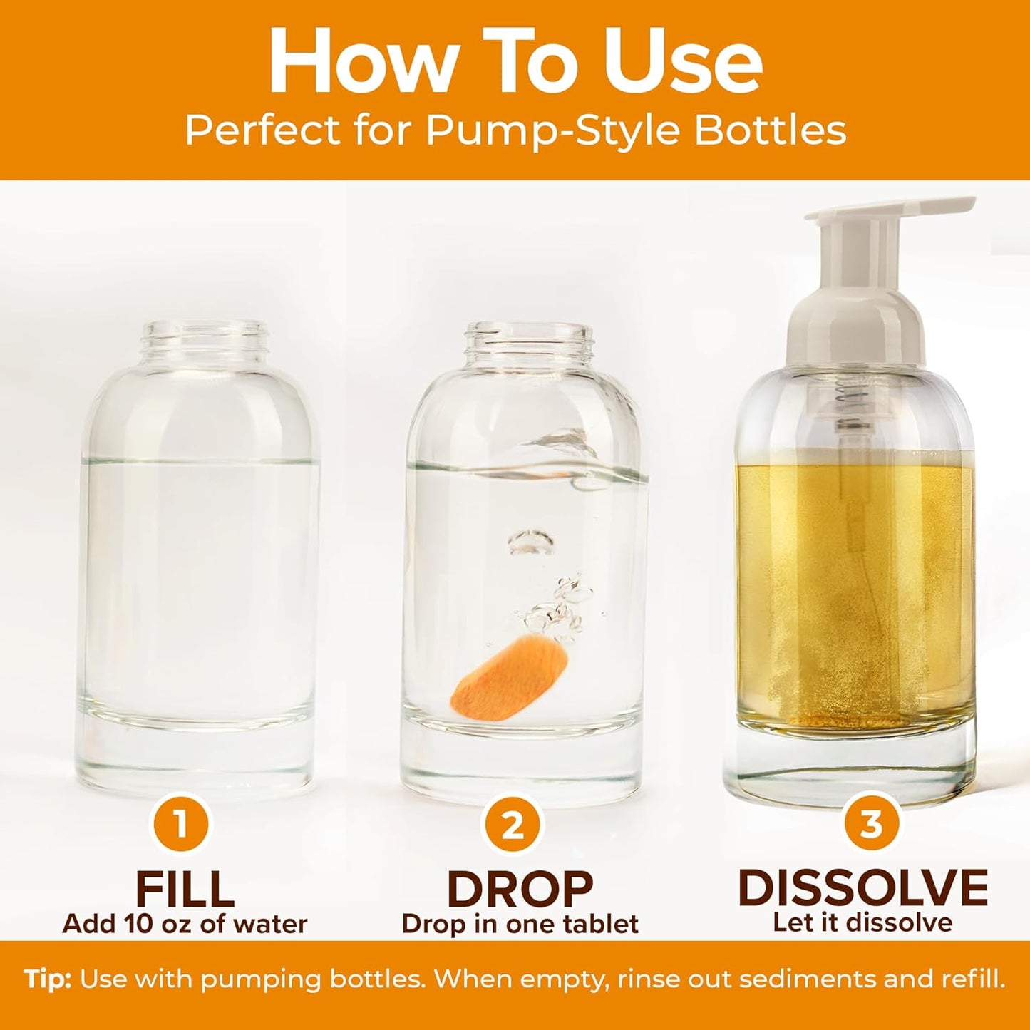 Foaming Hand Soap Tablets Refill – Citrus Scent, 6-Pack Concentrated Tablets for Foaming Soap