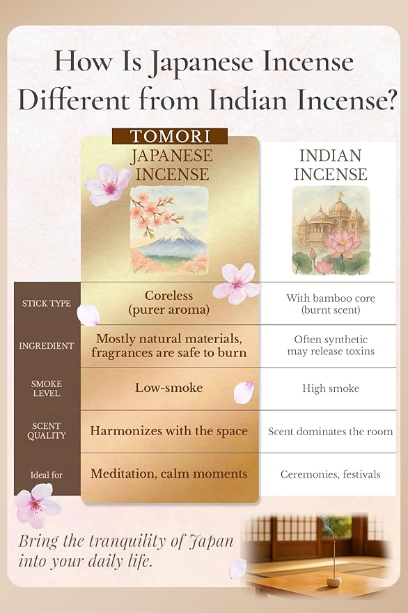 White Tea Luxury Japanese Incense Sticks 60sticks Jasmine Musk Grapefruit Coreless Low Smoke Natural Charcoal Free Non Toxic Aromatherapy Meditation Calming Stress Relief Relaxation Yoga TOMORI