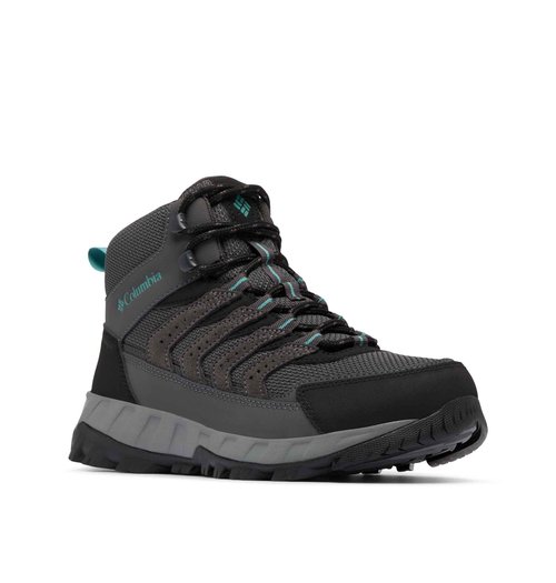 Columbia Womens Strata Trail Mid Waterproof, Dark Grey/Teal, 11