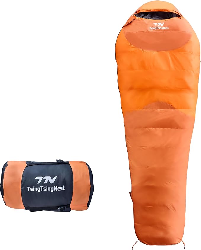 TsingTsingNest Backpacking Sleeping Bag 3 Season 20F Fill 21 Ounces of Duck Down 650Fill Power Duck Down Sleeping Bag Ultr...