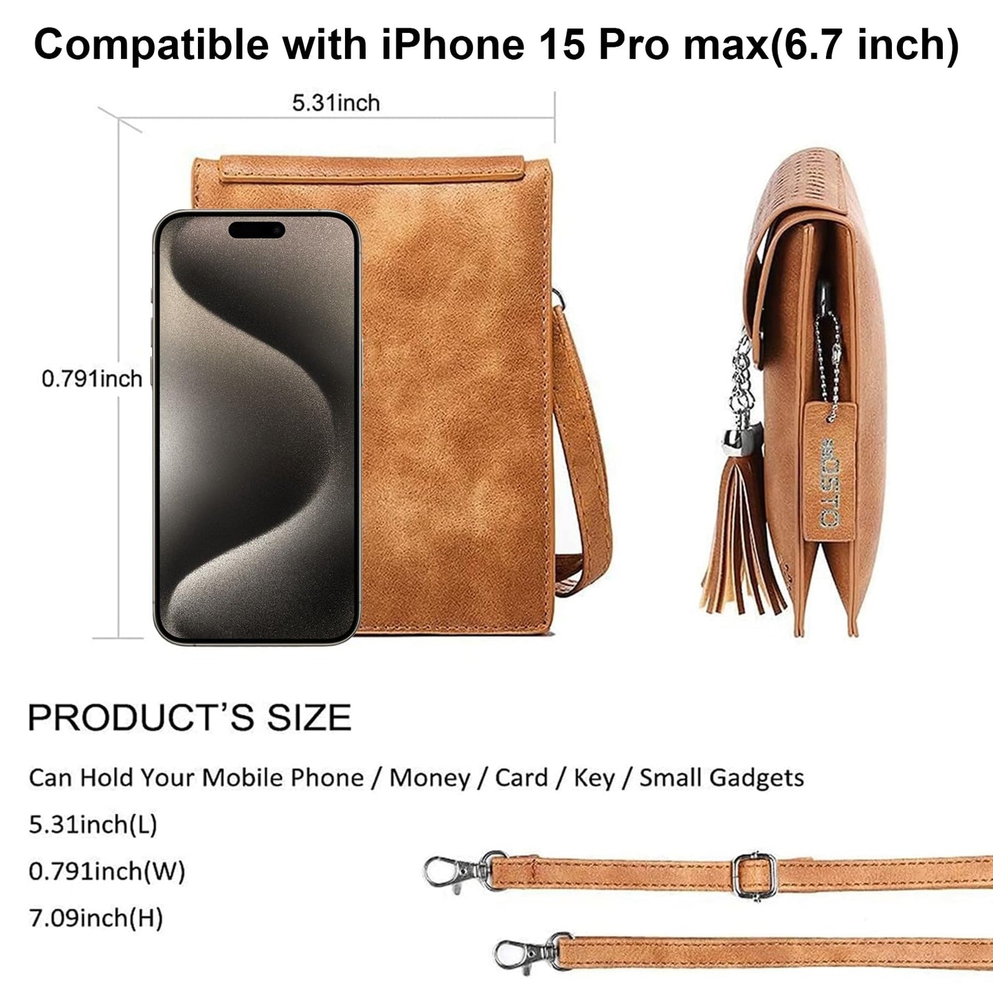 seOSTO Womens Small Crossbody Bag For Woman, Tassel Wallet Purse，Gifts For Teenage Girls