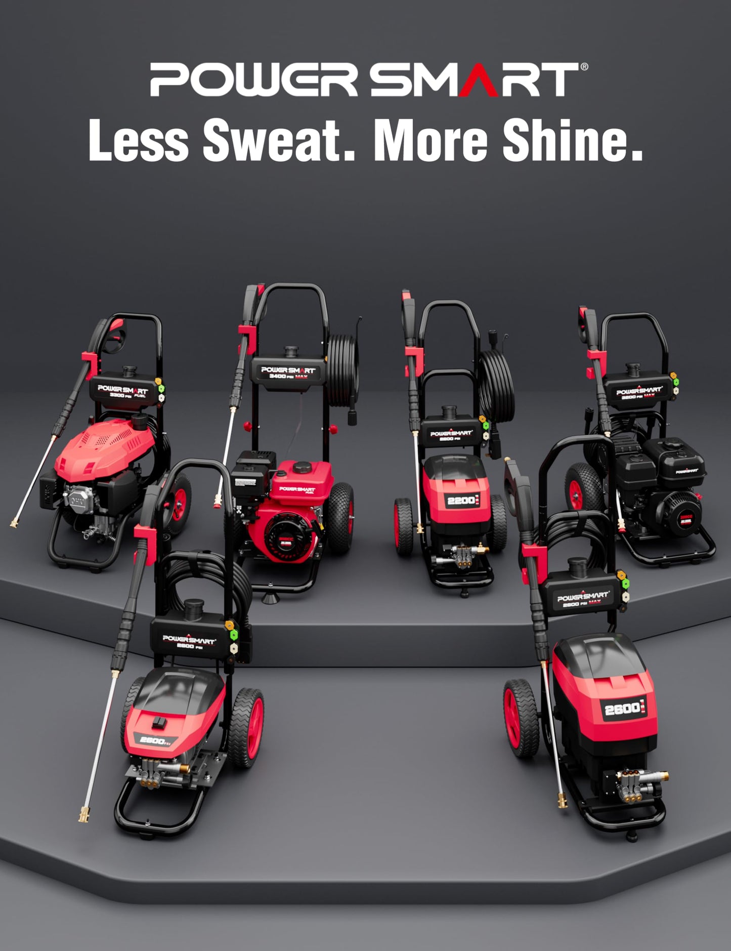 PowerSmart Electric Pressure Washer 1.2 GPM with Onboard Soap Tank, Metal Spray Wand, 5 Nozzle Set for Cars, Patio, Decks, and Fences (DB1001)