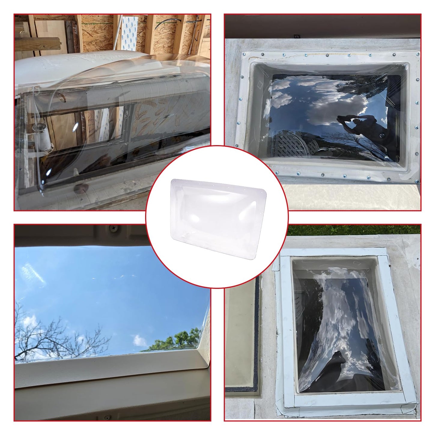 HRepair SL1422 RV Skylight Replacement,18" x 26" Camper Skylight fits Standard 14" x 22" Openings 16" x 26" Overall,RV Shower Bathroom Skylight Cover - SL1422C(Clear)