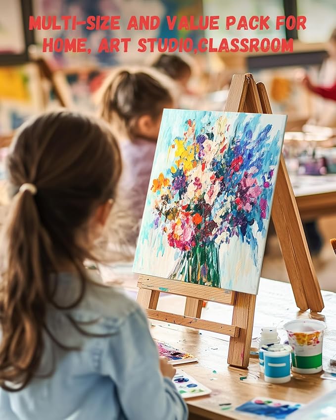 Simetufy 42 Pack 5x7 Inch Small Canvas Boards for Painting, 8oz Pre-Primed Flat Canvas Panels, Acid-Free 100% Cotton for Acrylics Oil Watercolor Paints