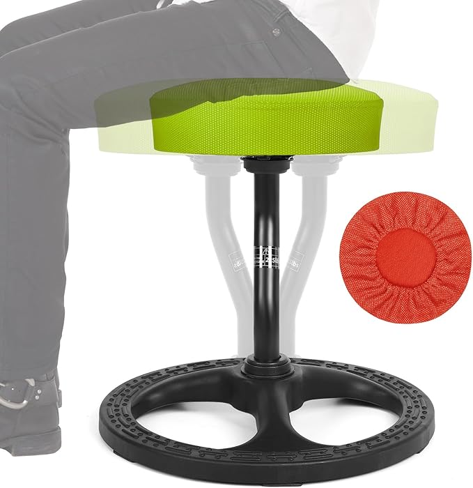 Upaloop ADHD Chair for Kids, Yoga Chairs for Adults, Wobble Stool Active Flexible Seating Desk Chair with Non-Slip Base and Washable Seat Cover for Stability, Balance, Yoga, Office, School, Classroom