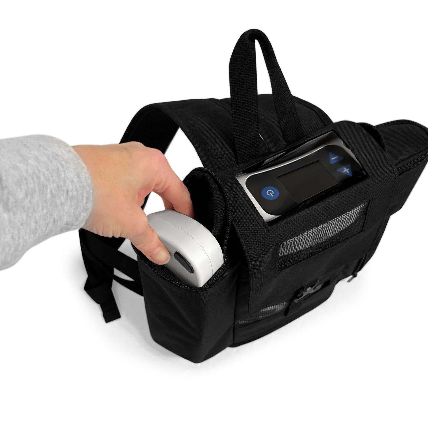 O2TOTES WEAR YOUR OXYGEN WITH STYLE Backpack Fit For Caire Freestyle Comfort; Zippered bottom, pockets for accessories, padded backpack straps, backpack only