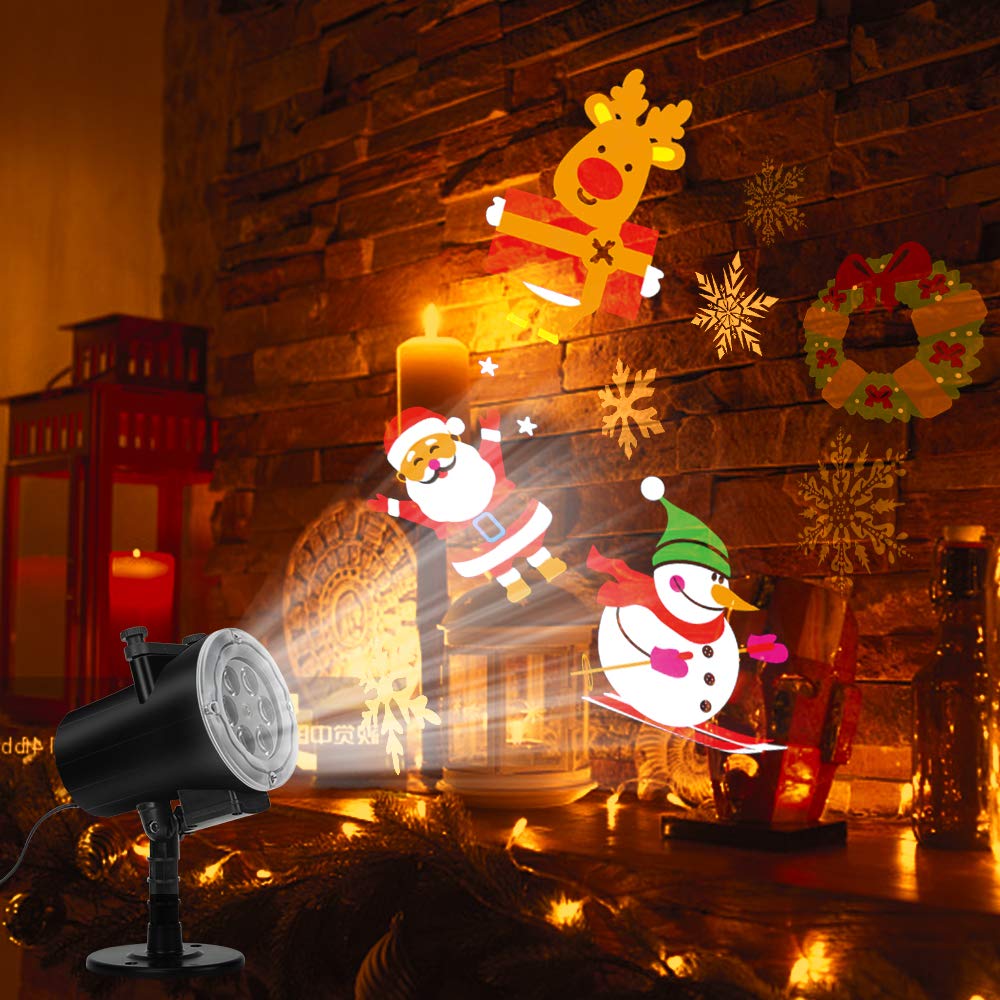 Elec3 Halloween Christmas Projector Light Outdoor/Indoor, Waterproof 16 Slides Ghost Projection Lights LED Holiday Projector Light with RF Romote Used for Home Party Holidays Halloween Decoration