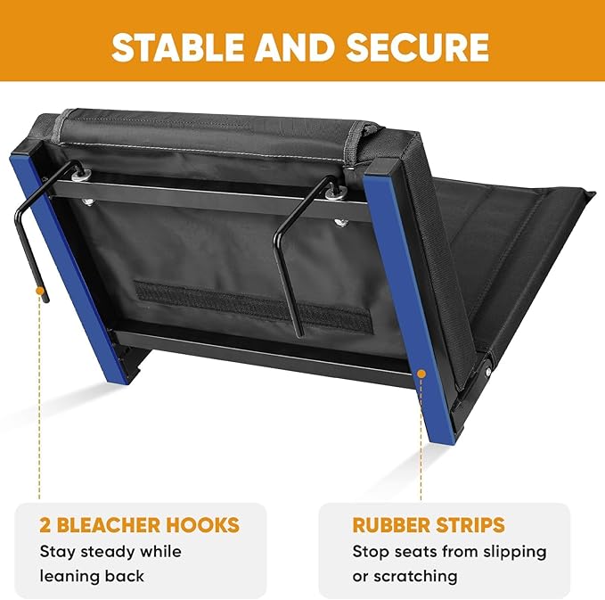 APEXUP Stadium Seats with Back Support, Portable Bleacher Seat with Large Pocket and Cup Holder, Wide Stadium Chair for Sports Events and Concerts