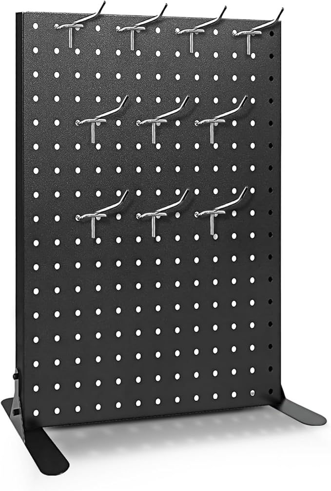 Uppcasir Pegboard Display Stand with 10 Hooks for Craft Shows, Metal Jewelry and Key Ring Retail Display Racks for Selling...