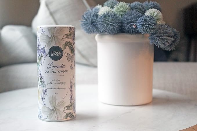 Lavender Talc-Free Dusting Powder with Arrowroot, Oats, Zinc & Magnesium - Soothing Body Powder for Women, Chafing & Deodorizing