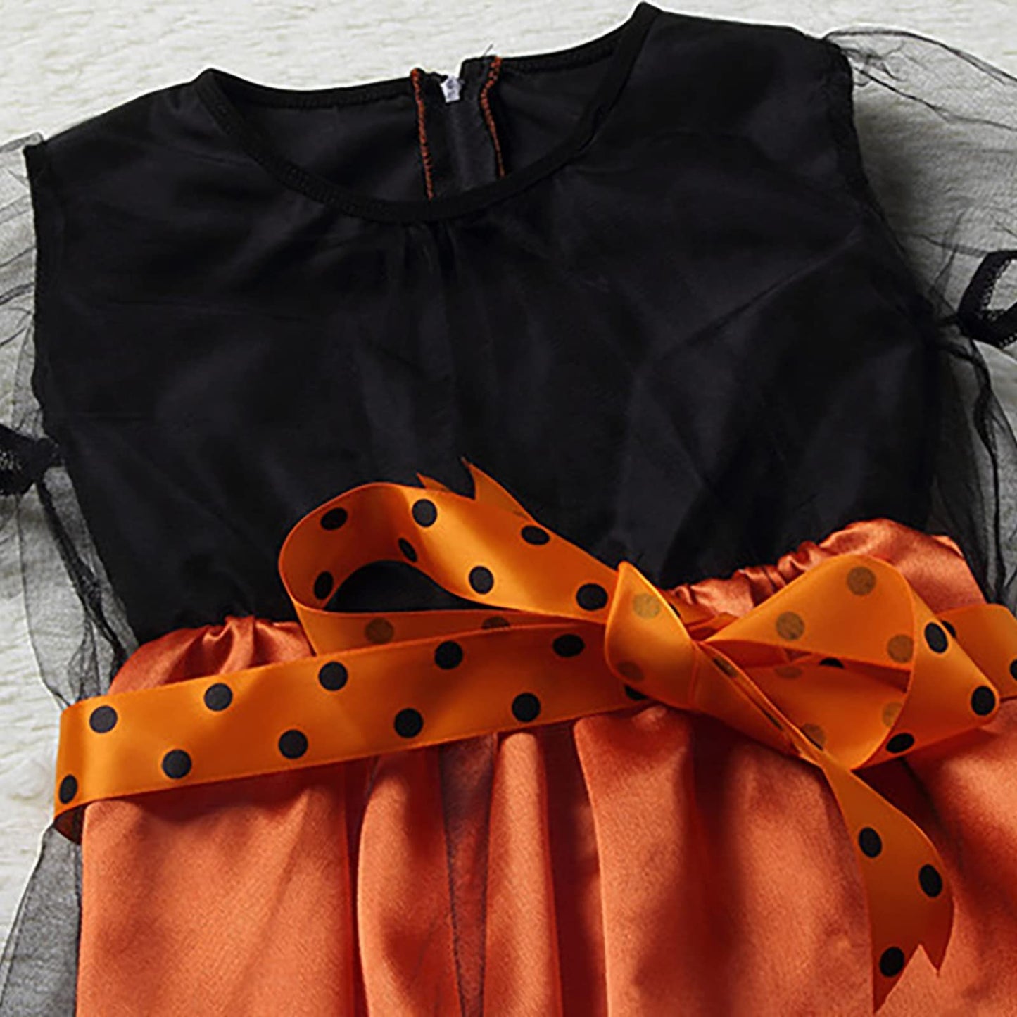 JIFRE Cute Children Halloween Orange Witch Costume for Girls, Toddler Infant Baby Halloween Costume Outfit Cosplay (Orange Small Witch, 1-2Y, 1-2T)