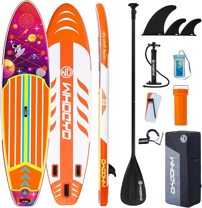 WHDCYD Inflatable Stand Up Paddle Board 11' × 33" × 6", Yoga Board with Durable SUP Accessories for Adults & Youth, Versat...