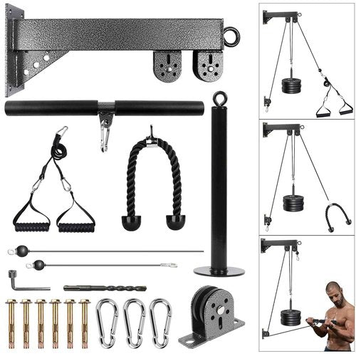 HUCOVIN LAT Pulldown Attachments Pulley System Gym Tricep Rope Pull Down Training Cable Machine LAT Pulldown Machine for Home Gym