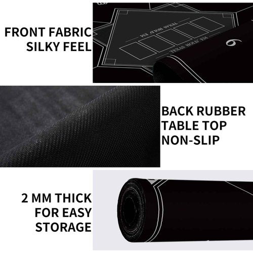 nuveti 24/31/39/47/55/63 inch Square Foldable 6-Player Texas Poker Card Tabletop Layout Portable Anti-Slip Rubber Board Game Mat Texas Hold'em Poker Mat for Family Game, Casino, Party