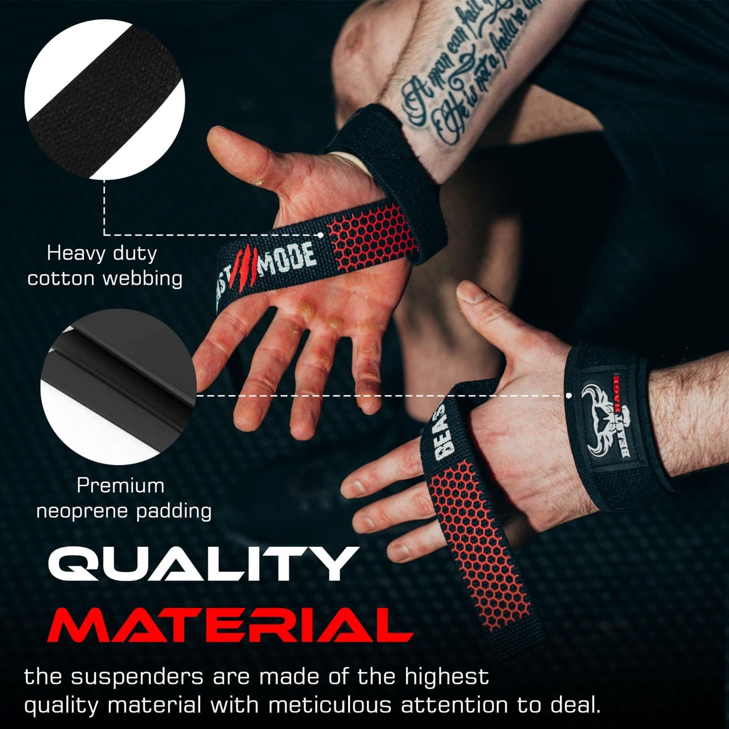 BEAST RAGE Lifting Wrist Straps for Weightlifting, Straps Gym Grip Power Workouts Lifting Straps Padded Cotton Men Women Wrap Lift, Deadlift Bodybuilding Weight Lifting Exercise Straps (Silicone)