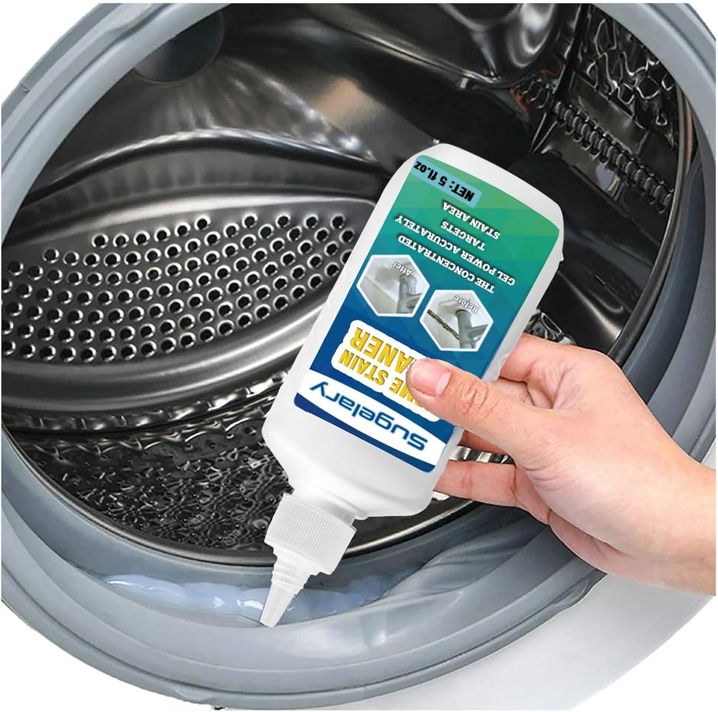 Sugelary Mold Stain Cleaner Gel, 5 fl oz Multi Home Stain Cleaning Gel for Washing Machine Seals, Fridge Gaskets, Tile Grout, Sink and Bathroom Use