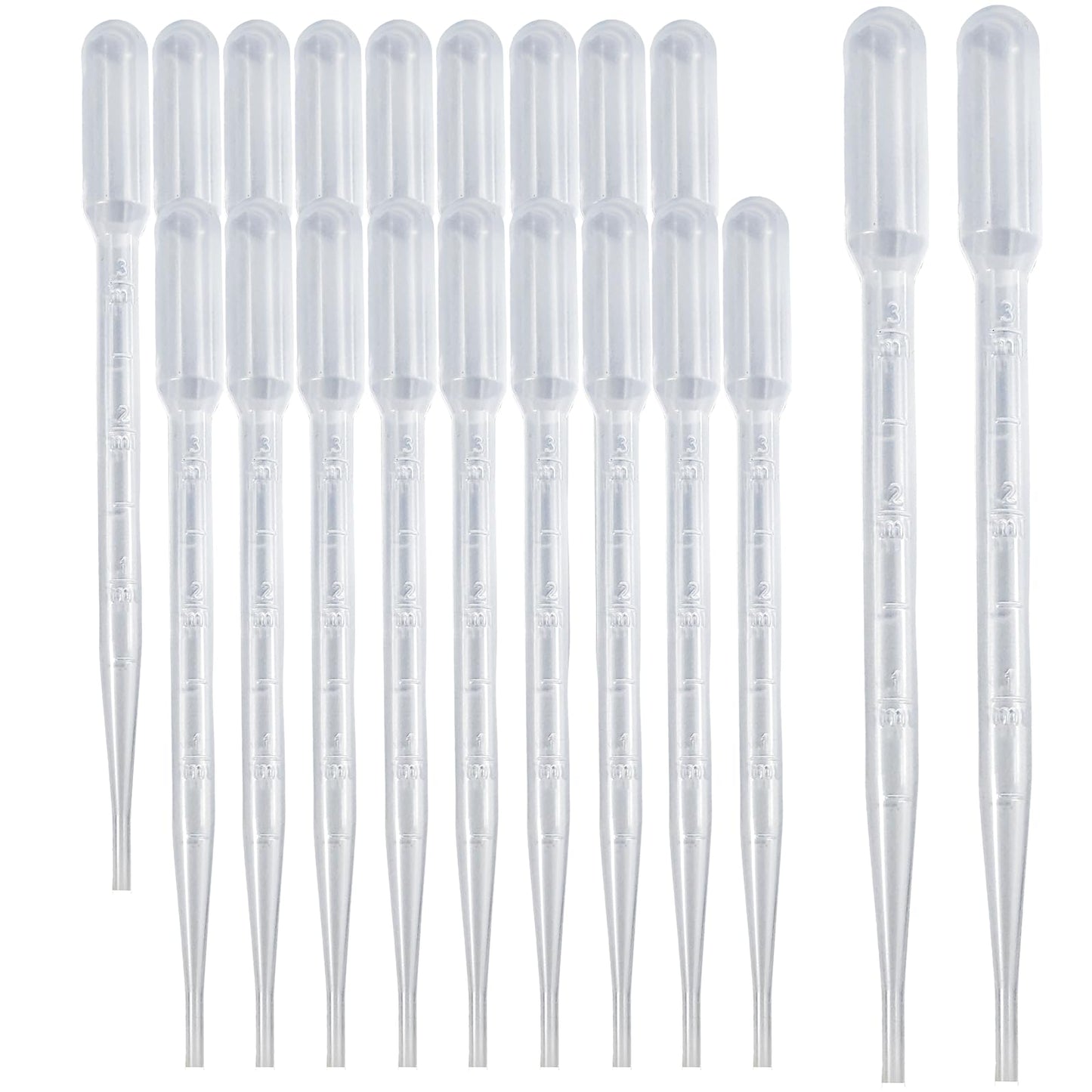 Zkupanx 20 PCS 3ml Dropper Pipettes - Disposable Pipettes Dropper for Accurate Liquid Transfer, Perfect for Essential Oils, Resin, Crafts, Labs, Kids Activities - Plastic Pipette, Droppers