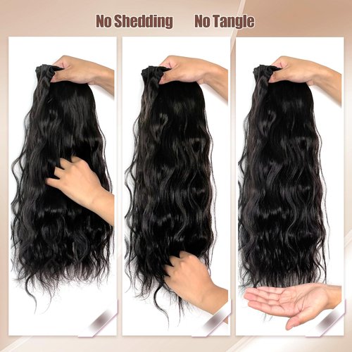 Lynch 15A Body Wave Bundles Human Hair, 24 Inch Real 100% Unprocessed Raw Cambodian Hair 1 Bundle, Plush Thick Cambodian Virgin Hair 105 Gram Per Bundle Natural Black For Woman
