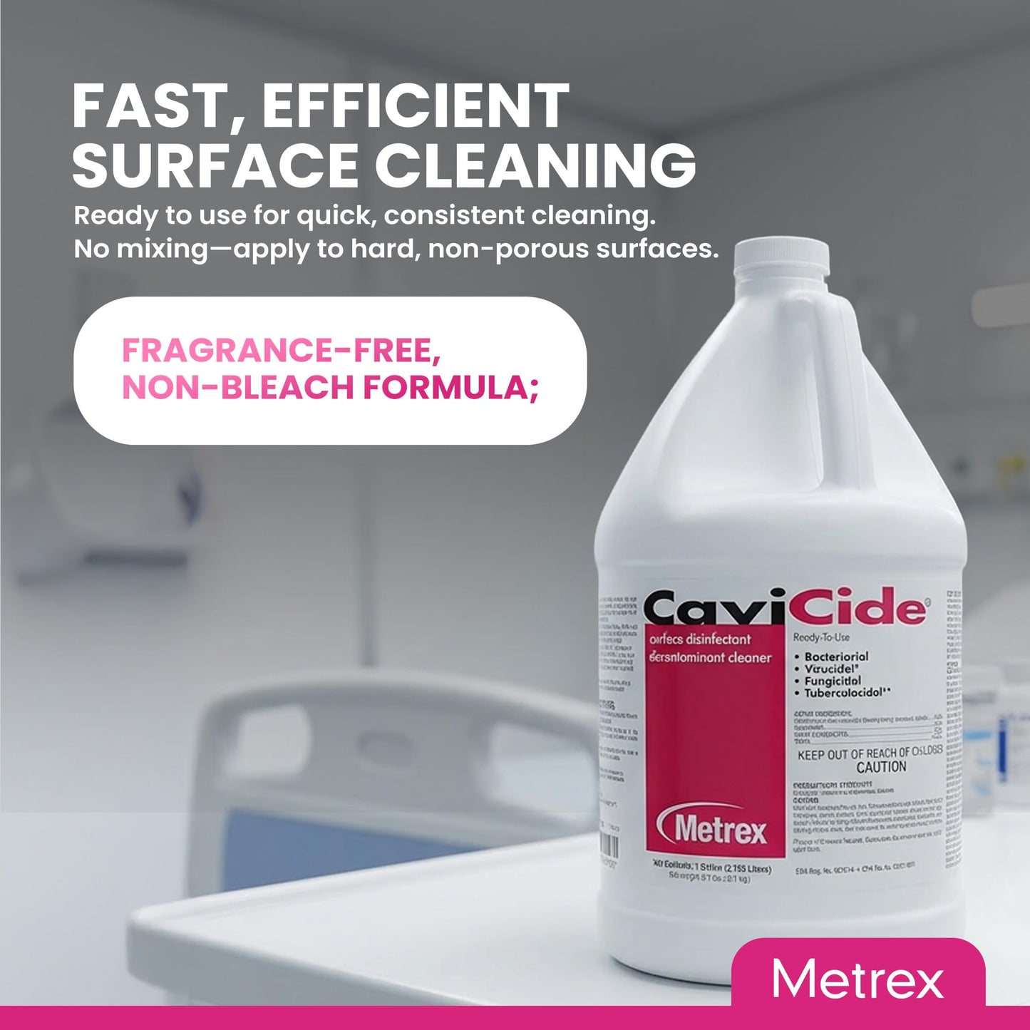 Metrex CaviCide Surface Disinfectant Cleaner, 13-1000 – Multi-Purpose Disinfectant & Cleaner for Medical Devices, NICU, Operating Rooms, Patient Care Areas, Labs, Schools – 1 Gallon (Pack of 3)