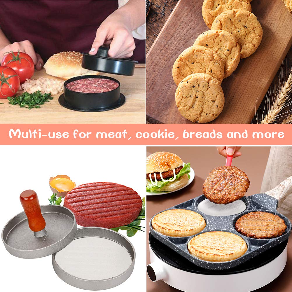 Hamburger Patty Paper Round 4.5 Inch, Set of 200, Non Stick Patty Paper Sheets for Burger Press, Patty Serperate and Cake Baking(5.5/6/7/8/9/10/12inch Available)