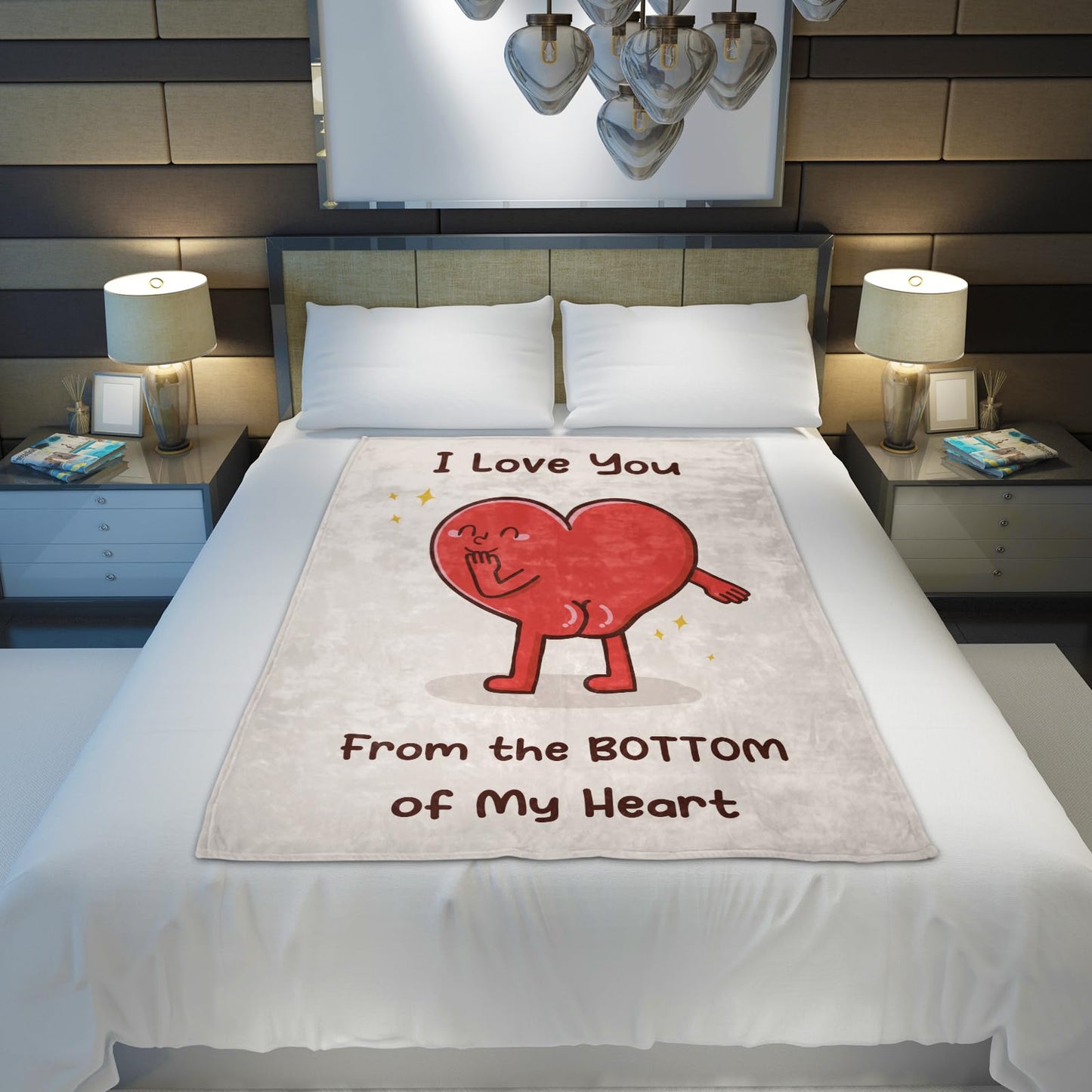 Funny Gifts for Him Her, Anniversary Wedding Birthday Gifts for Boyfriend, Girlfriend, I Love You Heart Blanket for Couple Husband Wife 60" x 50"