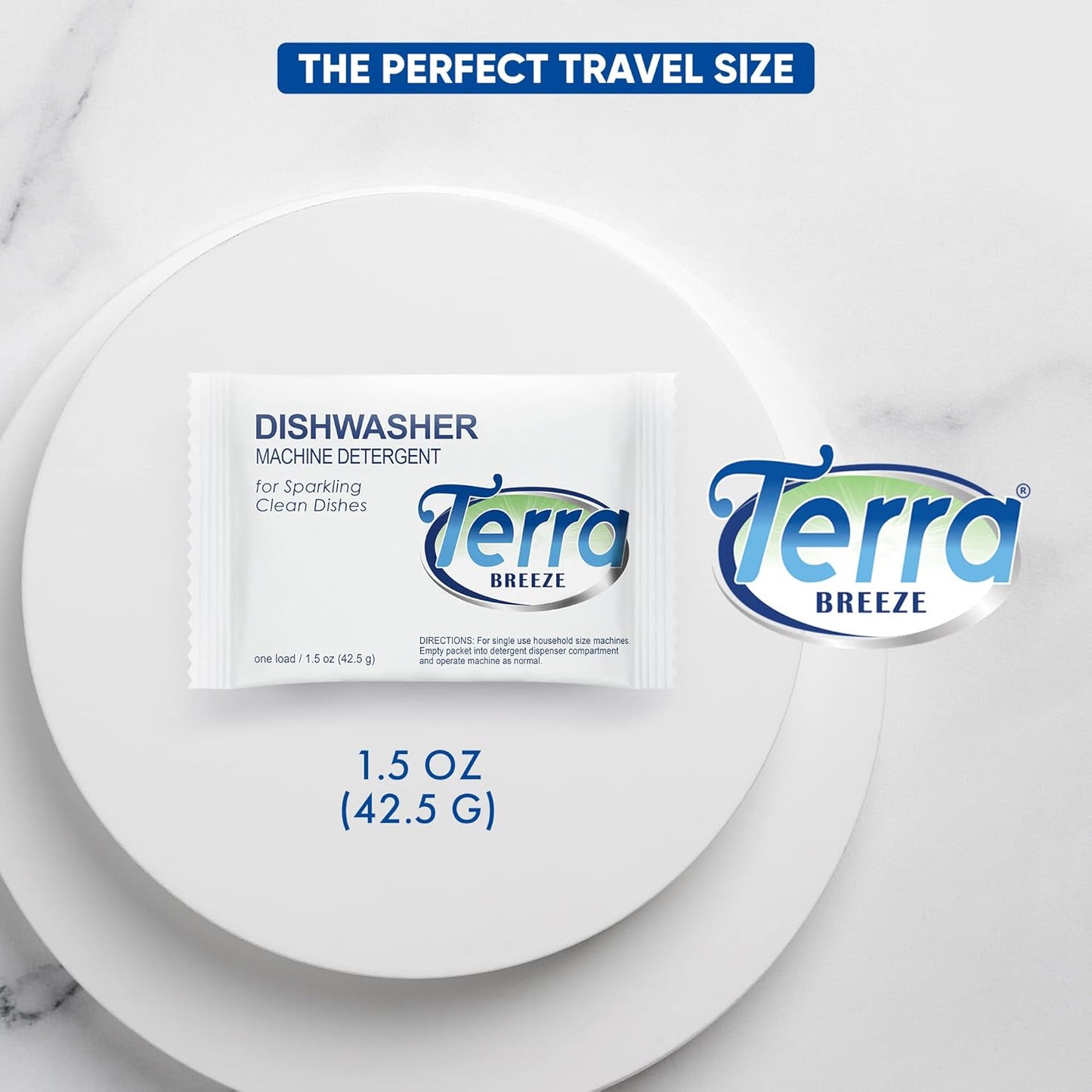 Terra Breeze Automatic Dishwasher Detergent Powder,1.5 oz. Individually Wrapped Packets (50 packs)
