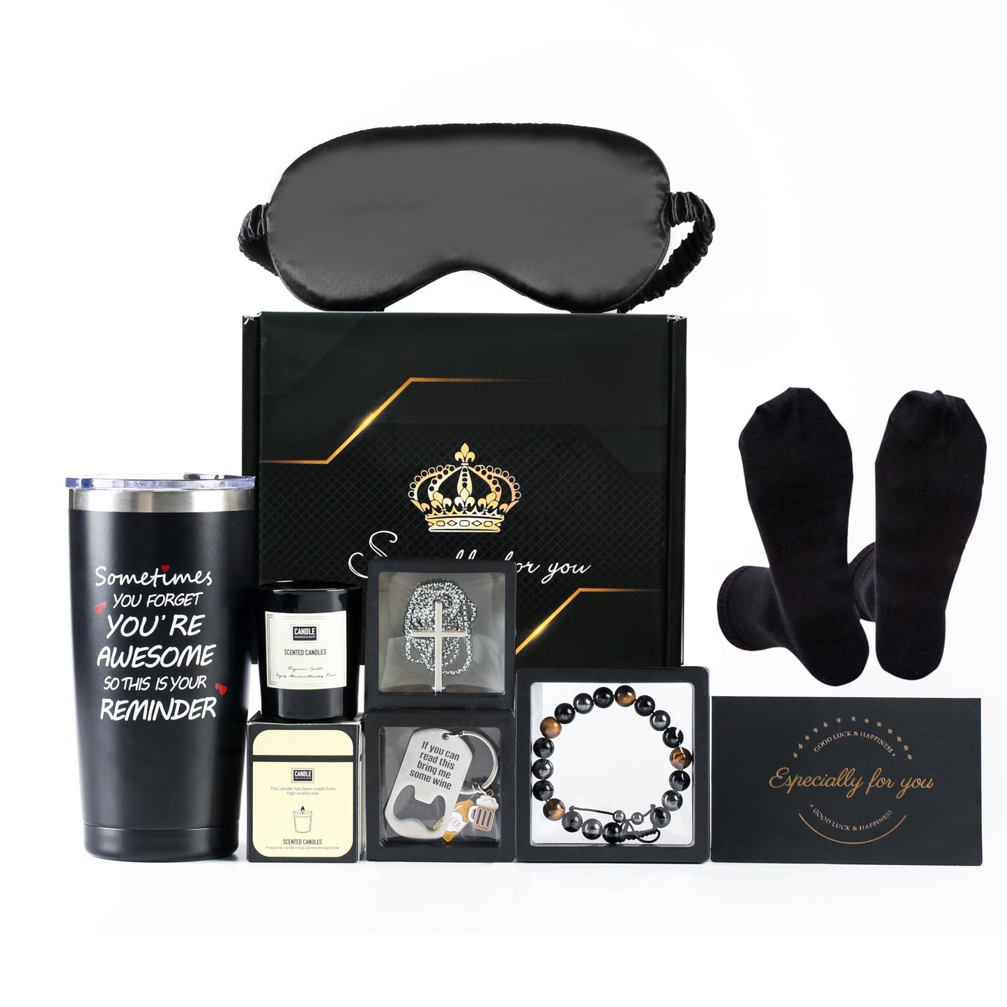 CCAENI Gift Box for Men,Birthday Gifts Box Gift Set Premium Gift Baskets for Him Man Birthday Presents Baskets Ideas for Boyfriend Husband Dad Brother Friend Coworker Retirement Gifts Thank You Gifts