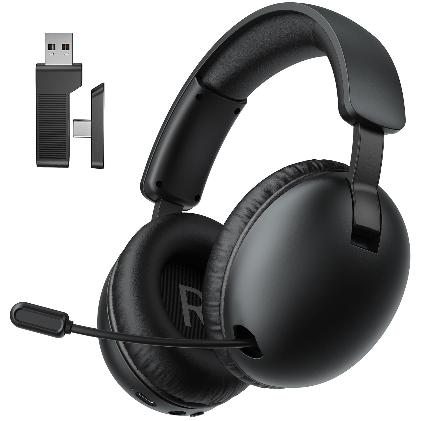 Oputik Wireless Gaming Headset With Mic For Pc Ps4 Ps5,2.4Ghz/Bluetooth Gamer Headphones With Noise Canceling Microphone For Pla