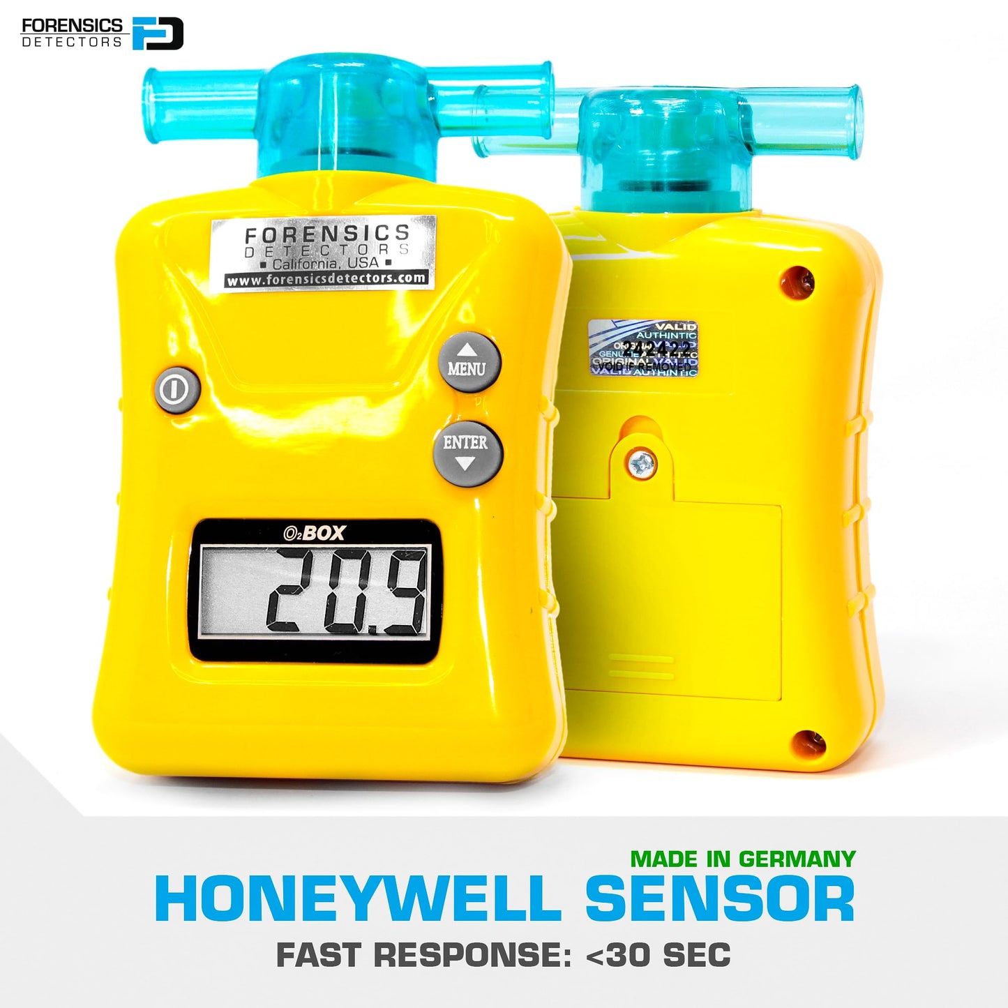 OXYGEN Analyzer by FORENSICS | 0%-100% with 0.1% resolution | Scuba, Nitrox, Divers | Water Resistant Case |
