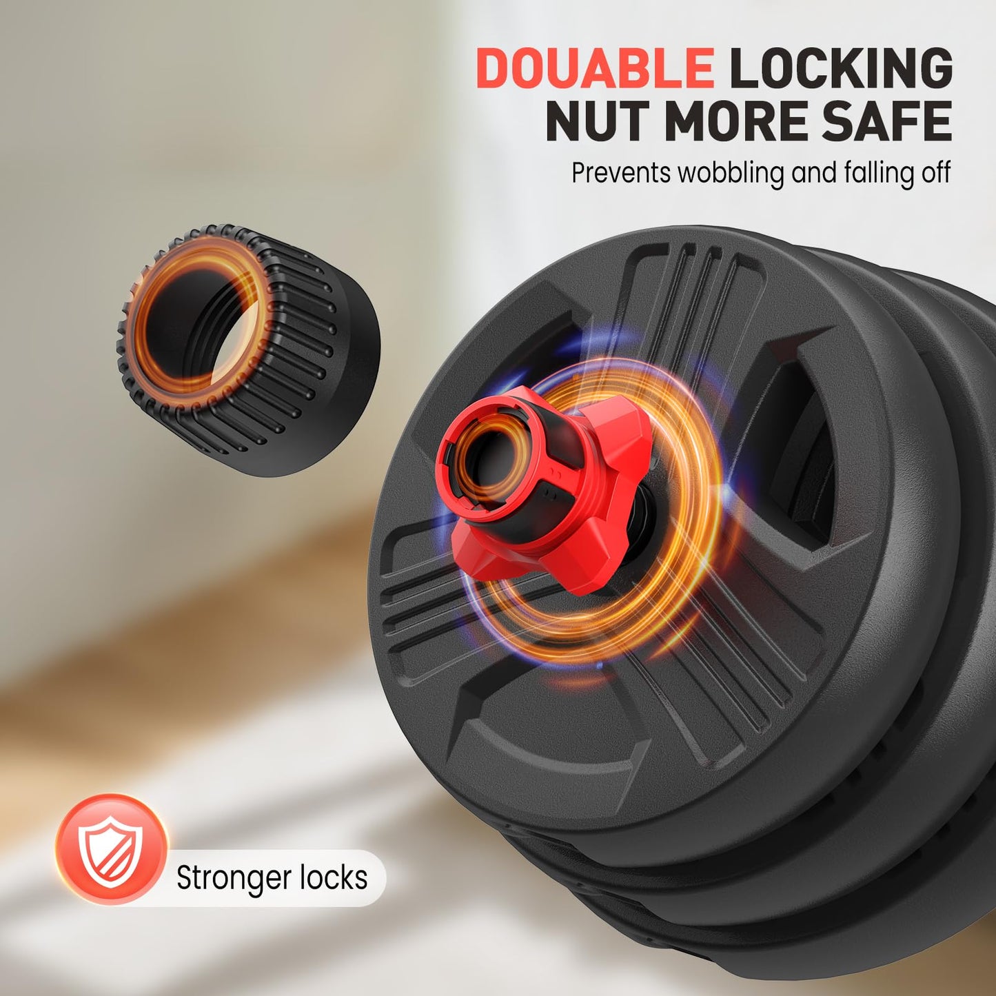 UKEEP Adjustable Dumbbells Sets, 20/30/40/60/80lbs Free Weights Dumbbells Set of 2 Convertible To Barbell A Pair of Lightweight for Home Gym, Women and Men Equipment