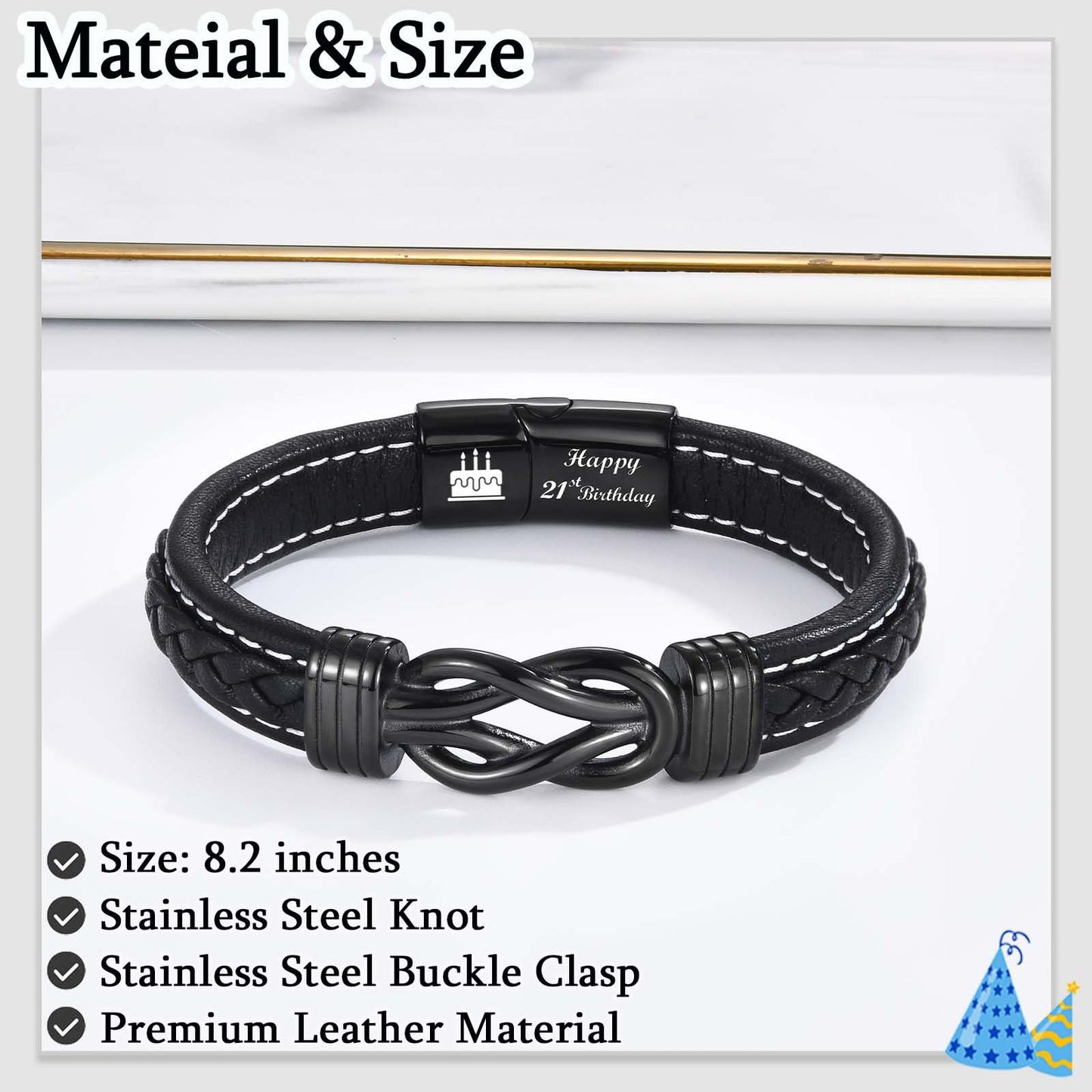 21st Birthday Gifts for Him 21 Year Old Birthday Gifts for Him 21st Birthday Leather Bracelet Gifts Ideas for 21 Year Old Male Boyfriend Son Brother Grandson Nephew Best Friend