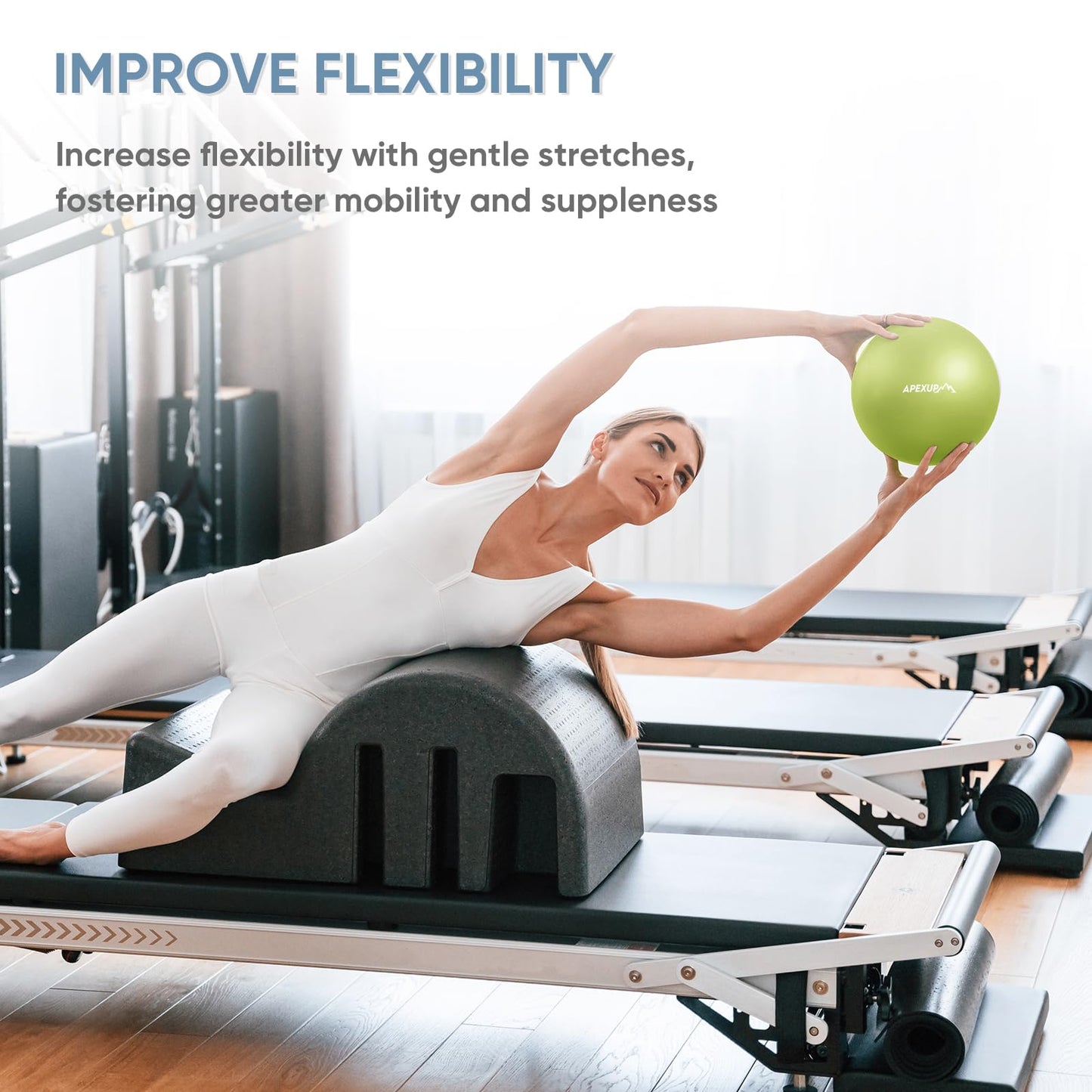 APEXUP Yoga Ball Exercise Ball, Heavy Duty Pilates Ball for Fitness, Balance, Core Workout, Physical Therapy (XXS (9") 23cm, Green)