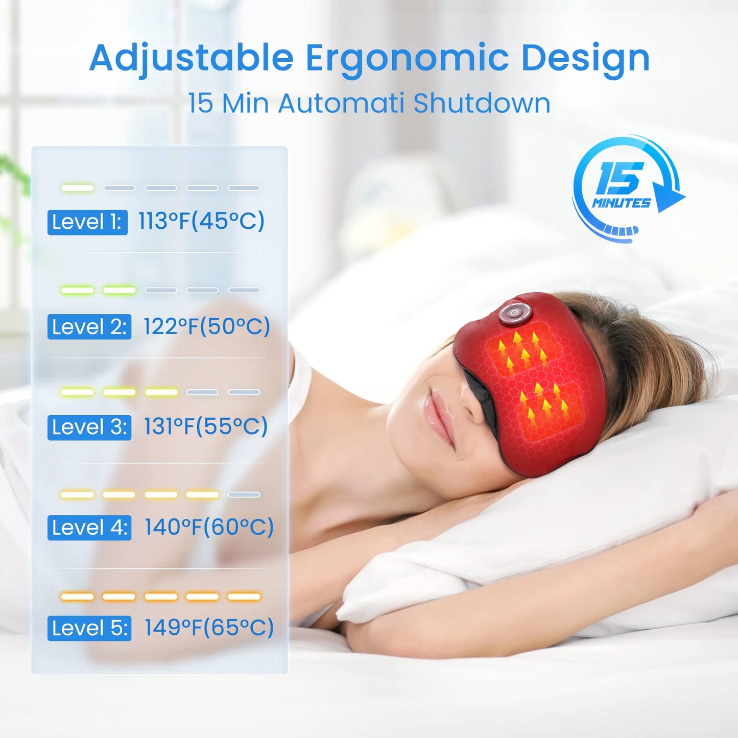 Heated Eye Mask Cordless,Silk Eyes Heating Pad for Sleeping,Washable Sleeping Dry Eye Mask for Dry Eyes, Blepharitis, Sinus Migraine