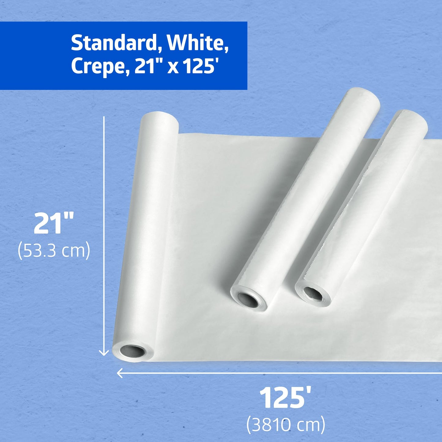 Medline Medical Exam Table Paper, Crepe Table Paper, 21 inches x 125 feet, Case of 12 Rolls