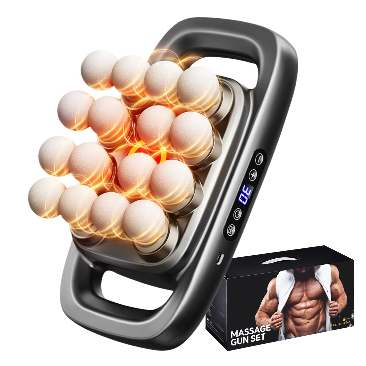 Stellamist 16 Head Massage Gun Set, Deep Tissue Percussion Massager with 3 Modes & 30 Levels, Muscle Massager Pain Relief, Percussion Massage Gun
