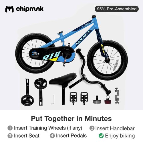 Chipmunk Kids Bike Toddlers 12 14 16 18 Inch Wheel Bicycle Beginners Boys Girls Ages 3-11 Years, Multiple Color Options