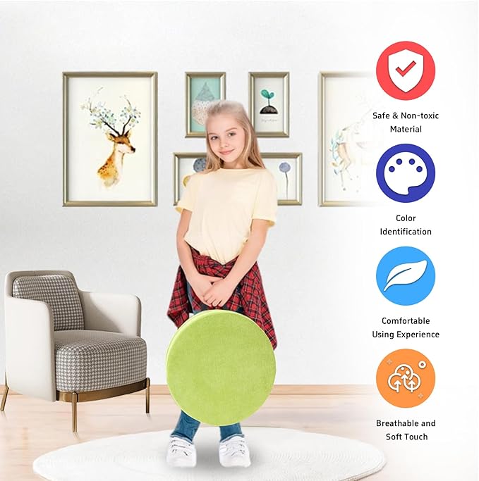 M Mute Touch 6 Pcs Flexible Floor Cushion for Classroom, Floor Cushions Easy to Clean and Carry,16''x16''x2'' Soft Cushion for Learning Sitting Daycare School Chair Yoga and Meditation (Chenille)