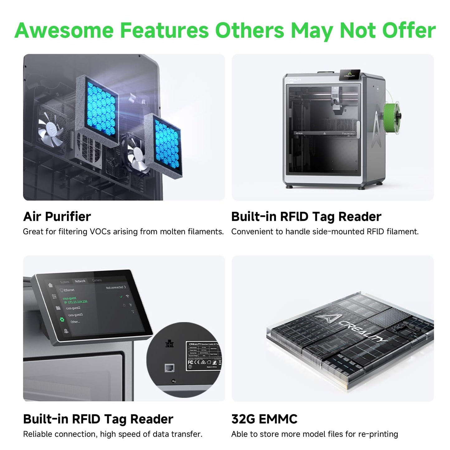 Official Creality K2 Plus Combo 3D Printers, Multicolor Printing Machine Up to 16 Colors, 600mm/s High-Speed Printing, Dual AI Camera for Monitoring, 350x350x350mm Build Volume