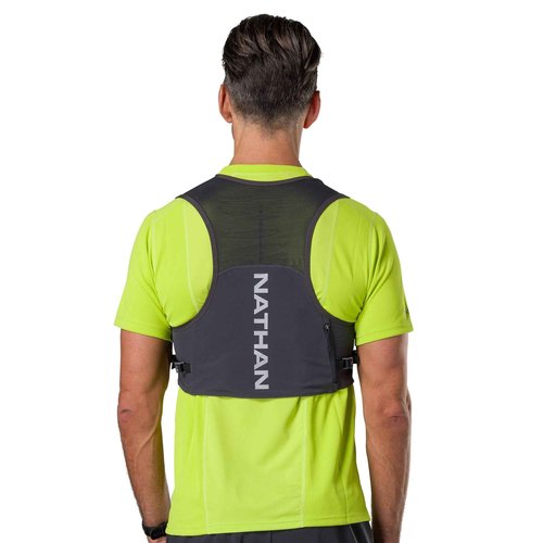 Nathan Hydration Vest for Running - Ultra-Lightweight, Compression-Fitted Running Vest for Men & Women with Power Mesh - Includes 14oz Hydrapak Soft Flask - Pinnacle Featherlite, L-XL
