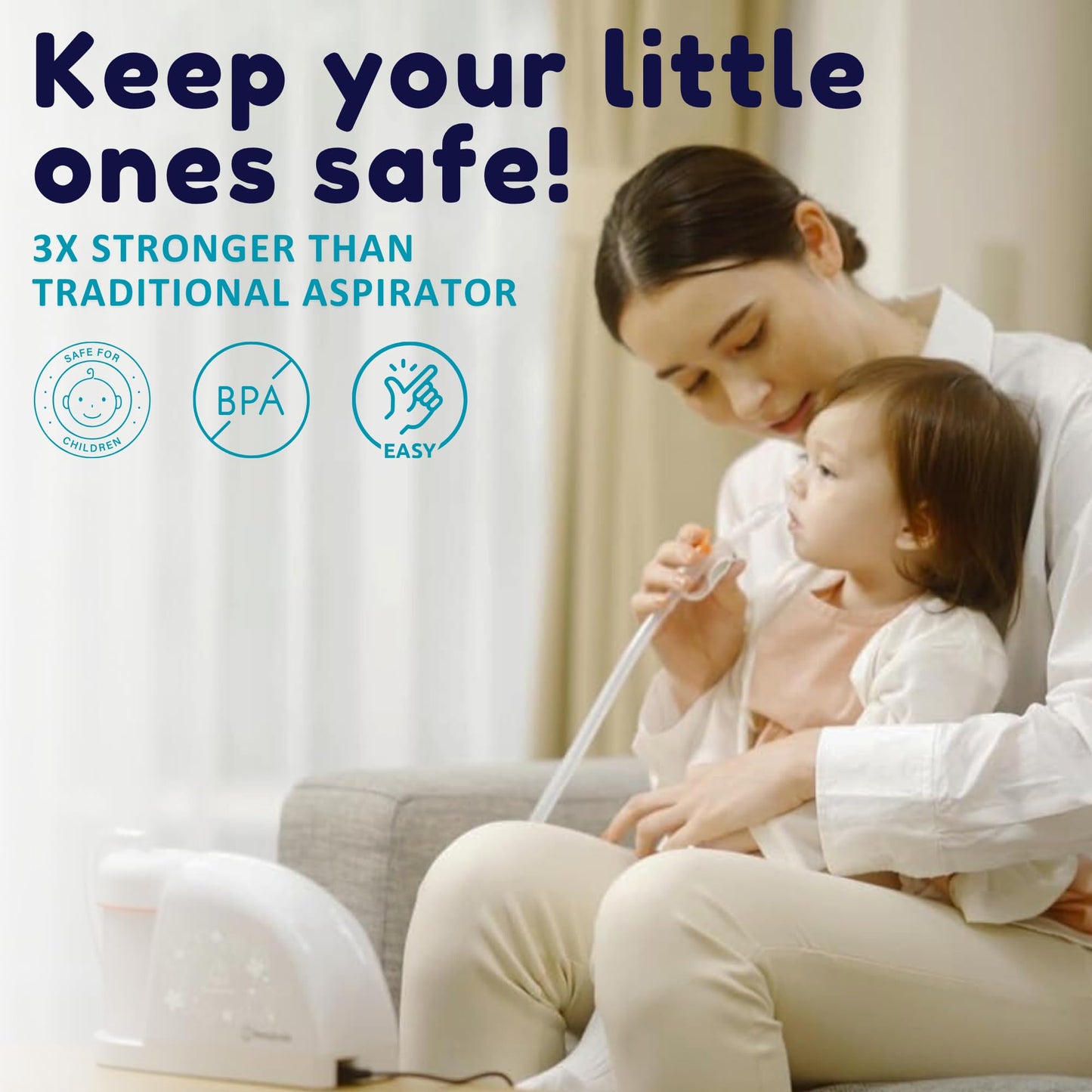BabySmile – Baby Nasal Aspirator for S-303 & S-504 Models | BPA-Free Electric Nose Cleaner for Mucus, Snot & Boogers | Simple Controls & Easy-to-Clean Parts | Infant & Toddler Nose Care