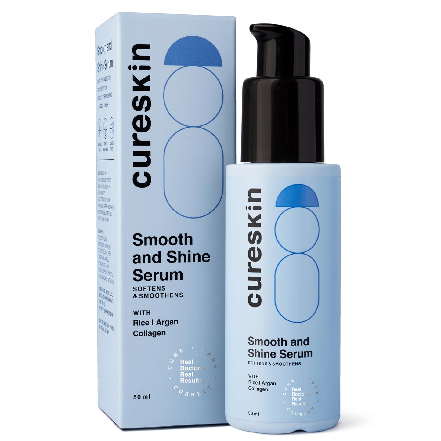 Cureskin Smooth and Shine Hair Serum for Dry Frizzy Hair Women and Men | Helps Reducing Hair Breakage, Frizz and Detangels for S